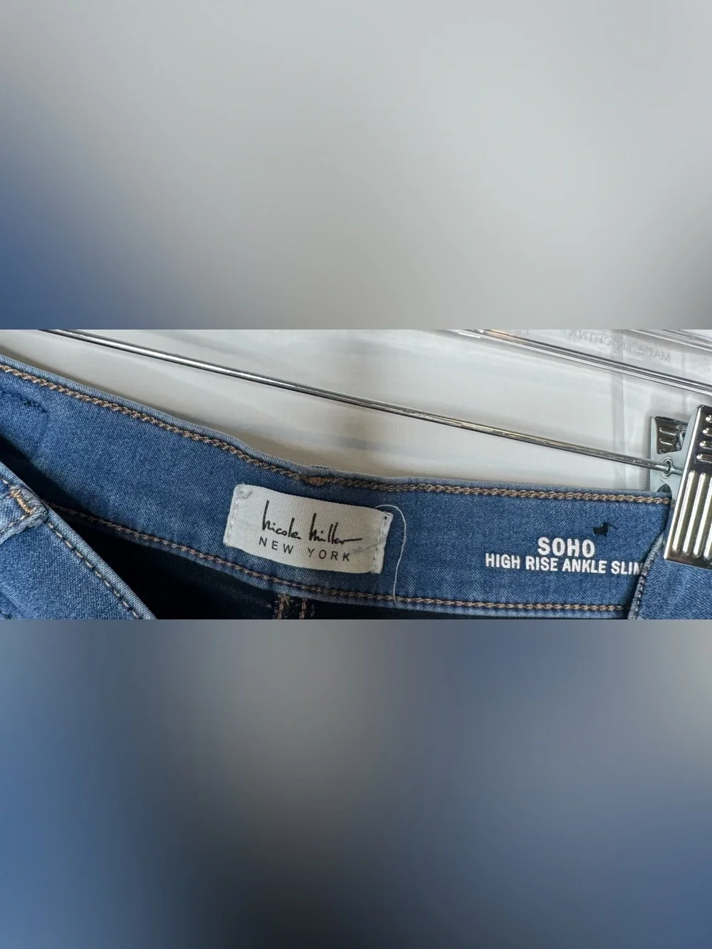 Nicole miller New York Soho High-Rise Ankle Slim Jeans stretch cotton blend sz 8 - Picture 2 of 4